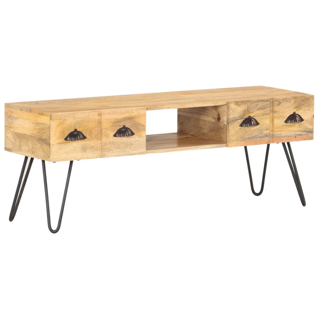 Mango Wood TV Stand with 2 Storage Drawers Q43332