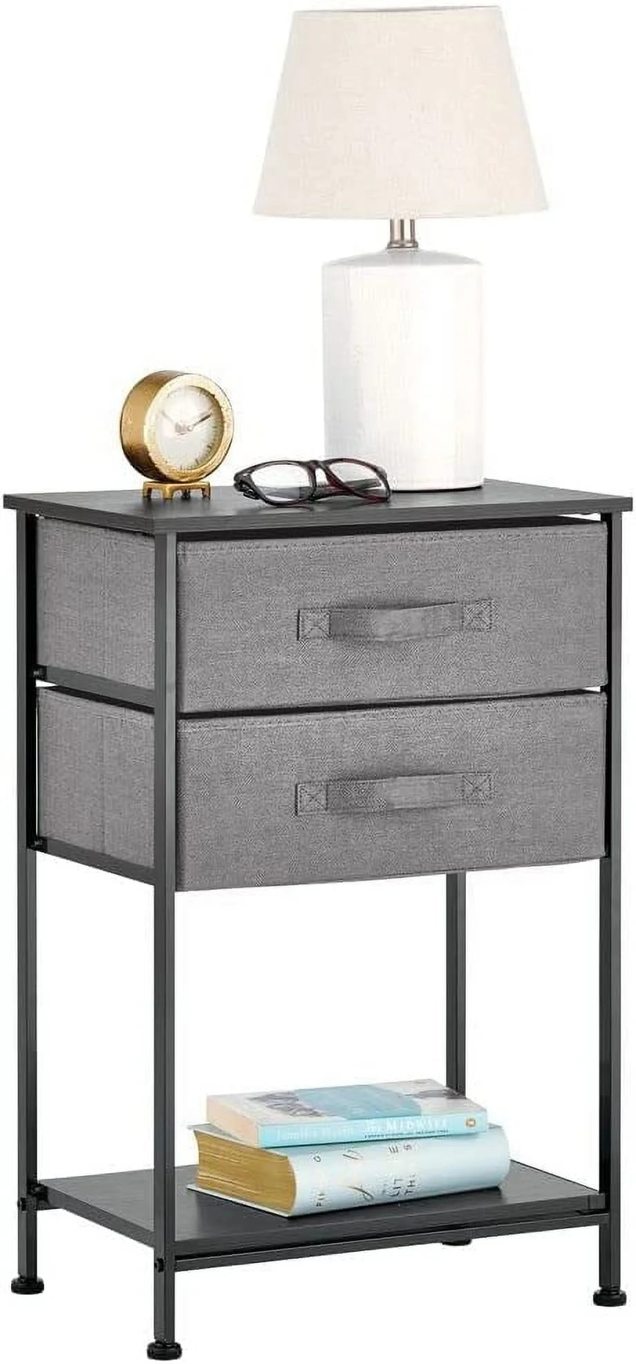Charcoal Gray 2 Drawer Storage Dresser B696543