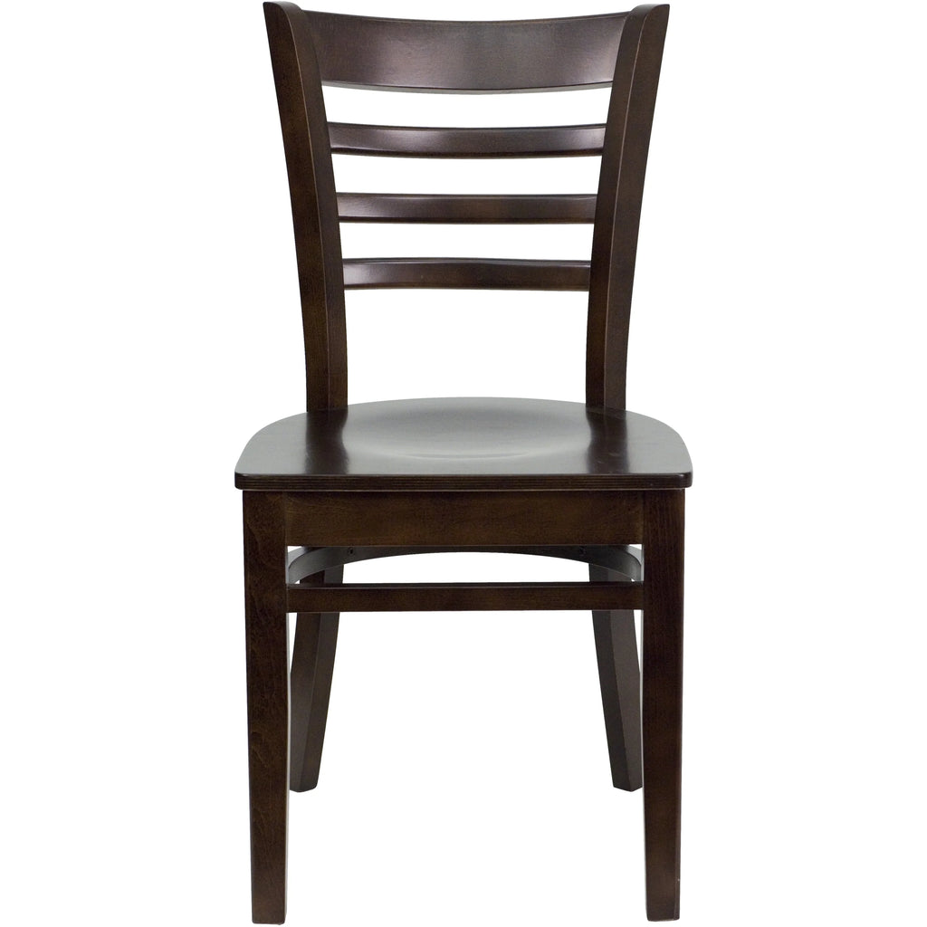 Ladder Back Walnut Wood Restaurant Chair M125601