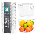 Clear Plastic Storage Bins with Handle, 8 Pack W94940