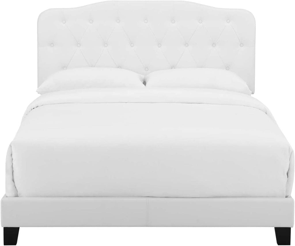 White Faux Leather Bed S57652
