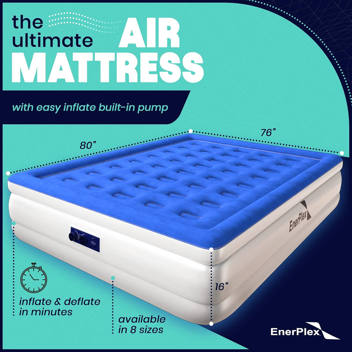 Queen Air Mattress with Built-in Dual Pump A6334
