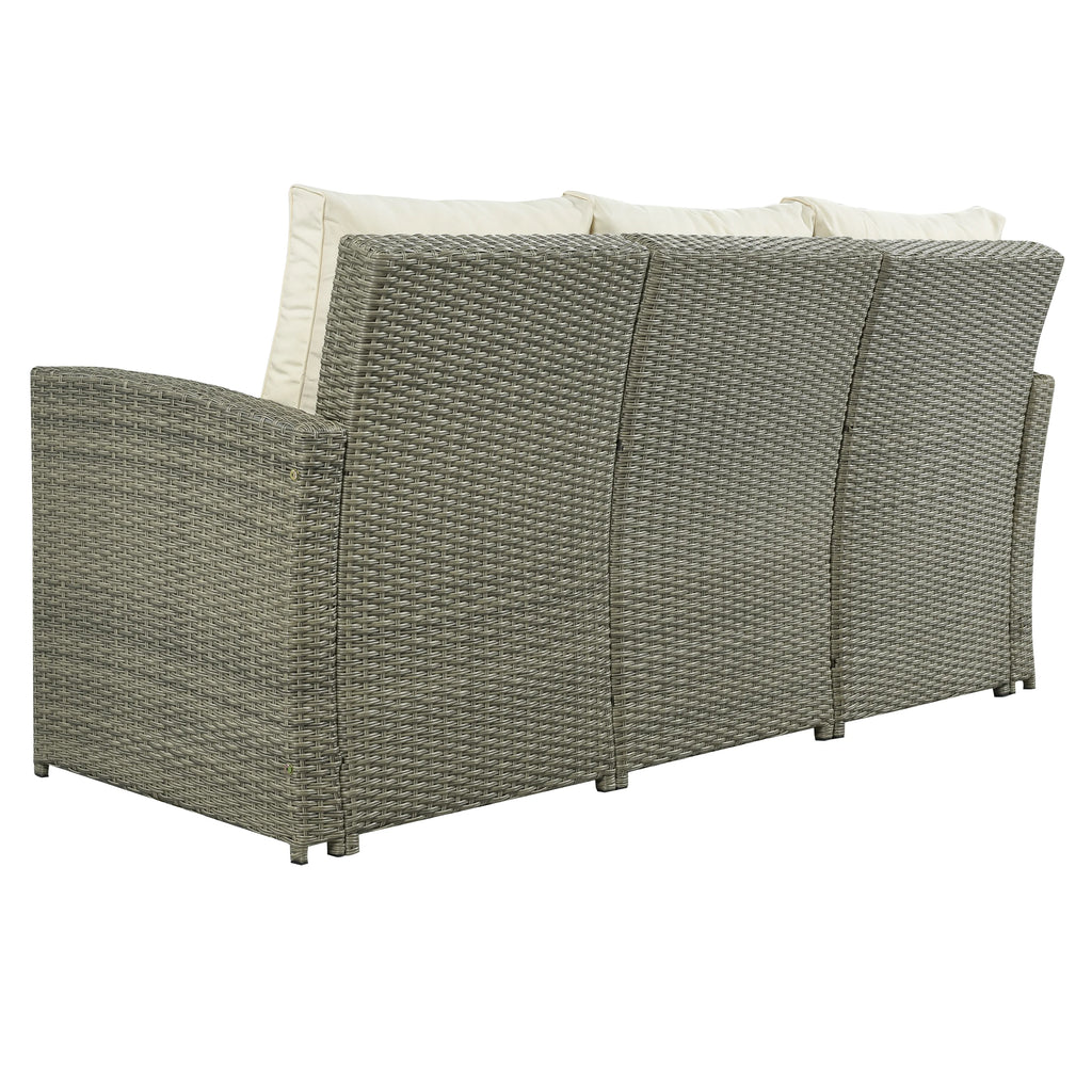 5 Piece Rattan Sectional Seating Group with Cushions and Table R5780