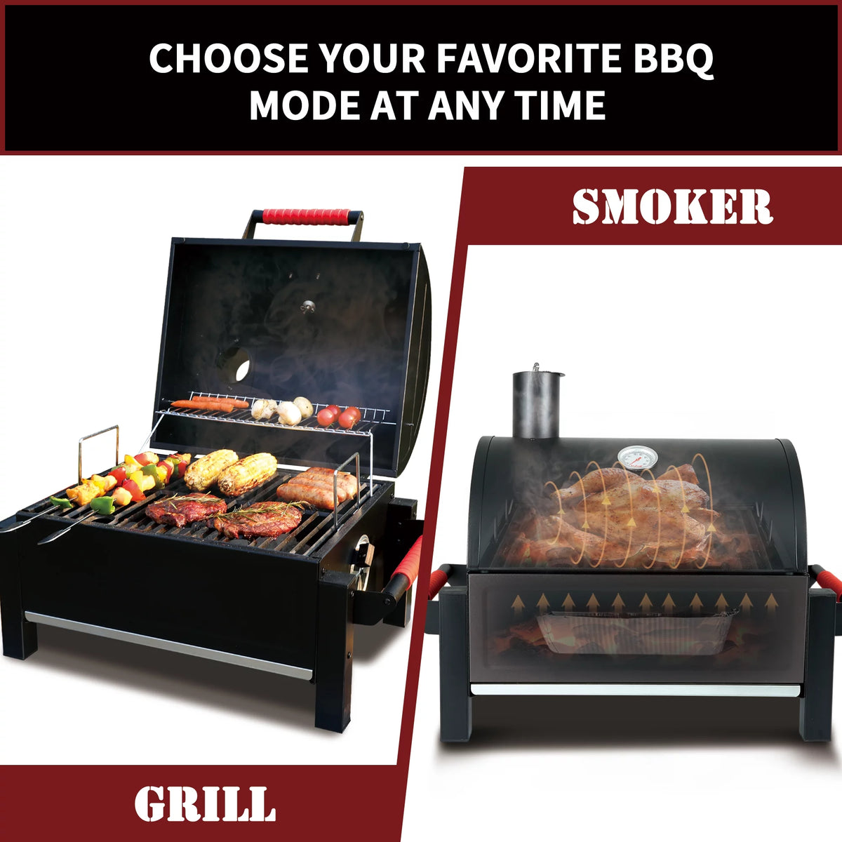 Portable Charcoal Grill with Cast Iron Grates G28695