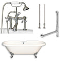 Acrylic Double Ended Clawfoot Bath Tub, Polished Chrome, 70 x 30 in. L390