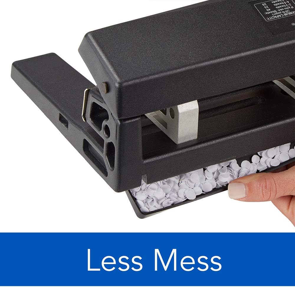 Heavy Duty Adjustable Hole Punch, 40 Sheet Capacity, Black E5170