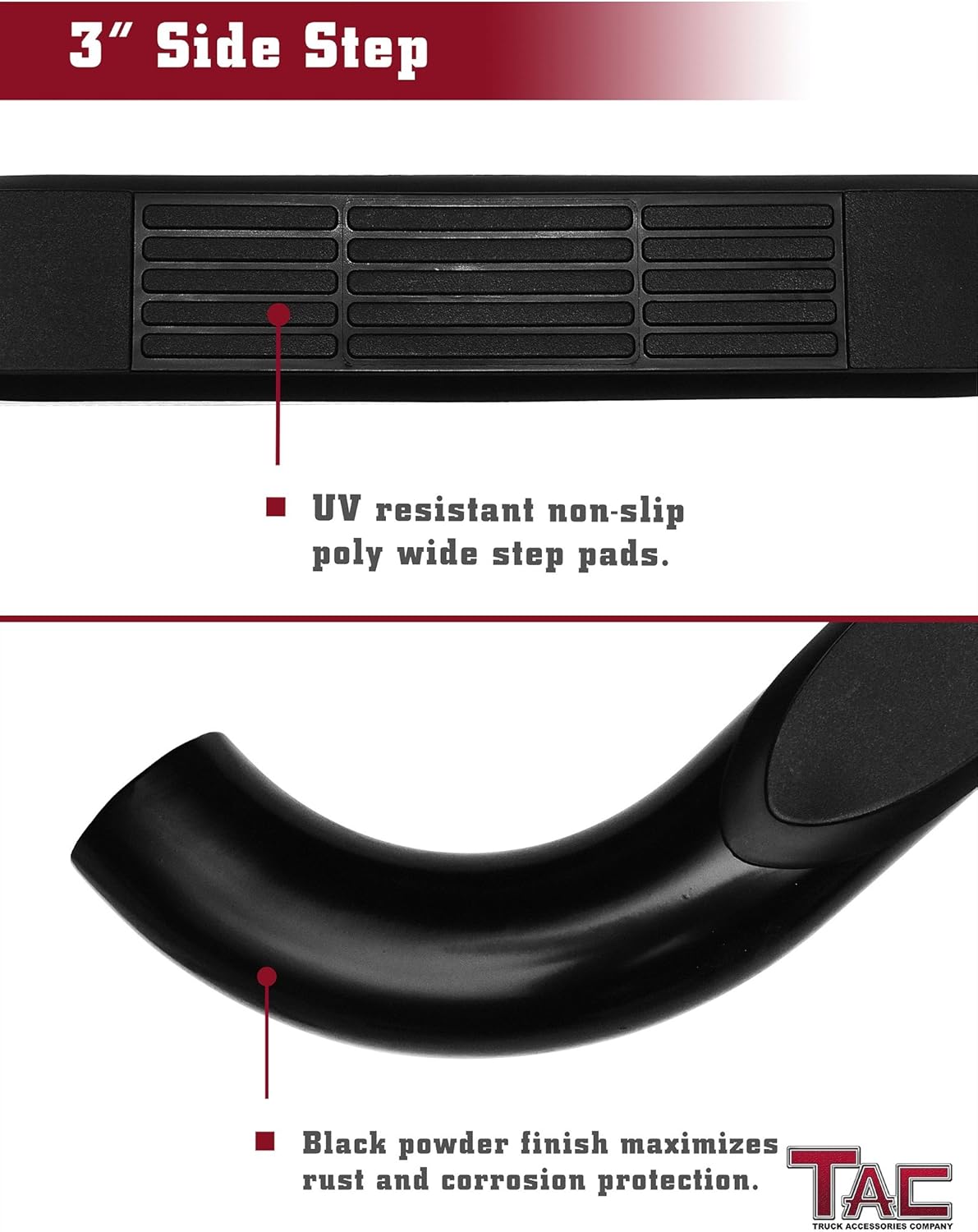 Black Side Bars Nerf Bars Step Rails Running Boards for Pickup Truck C2574