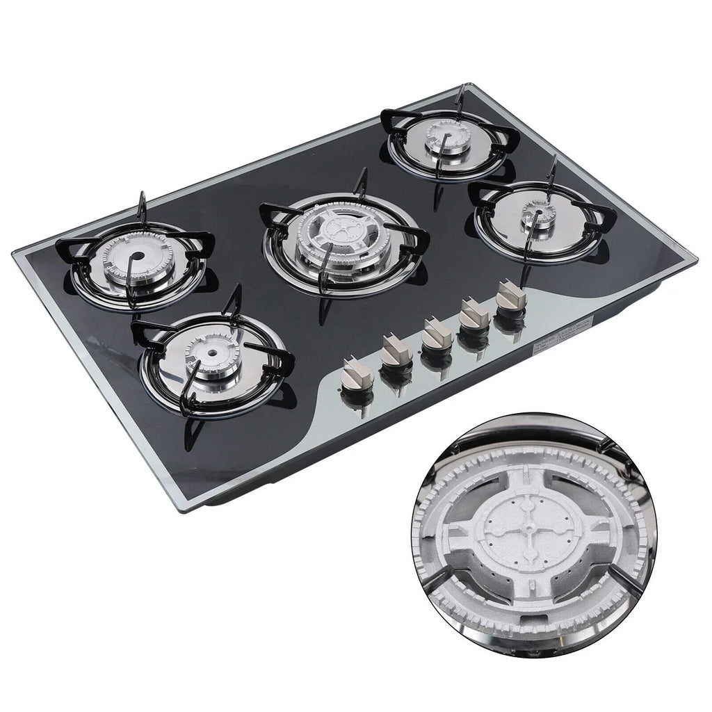 5 Burner Tempered Glass Gas Cooktop U62368