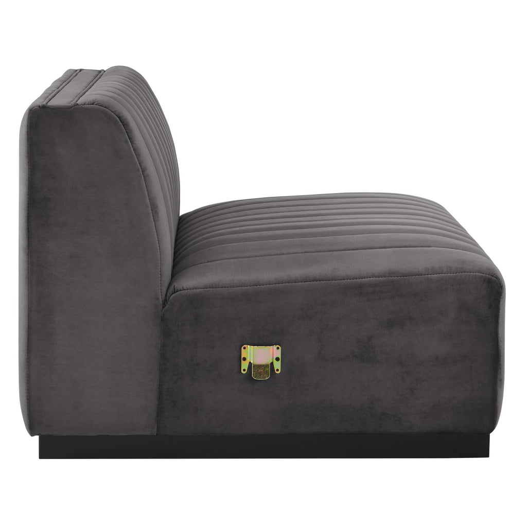 Black Gray Performance Velvet Sofa L25533