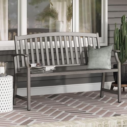 50" Black Metal Outdoor Bench X553969