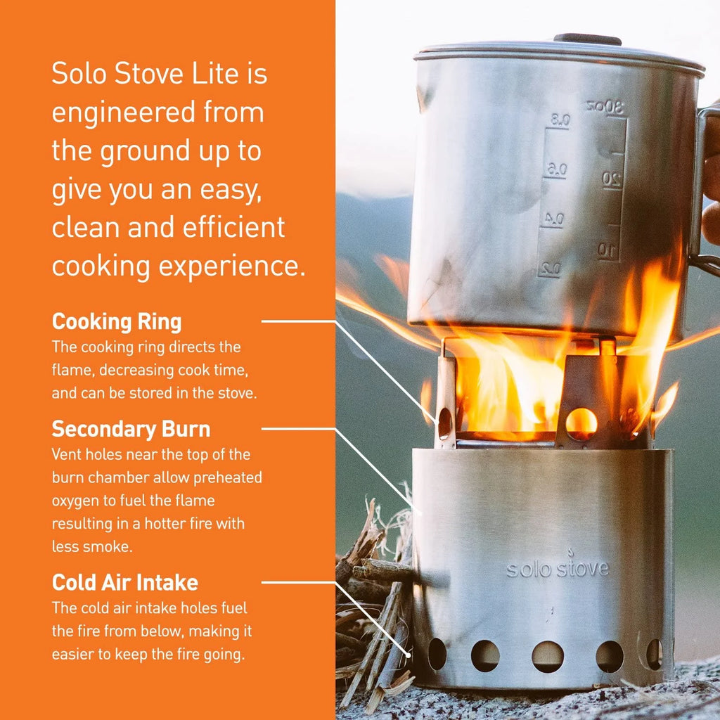 Portable Wood Burning Campstove with 900 ml Pot, 304 Stainless Steel, Compact F699