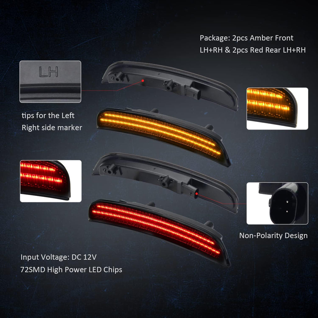 Smoke Lens LED Side Marker Light Kit, Pack of 4 W66856