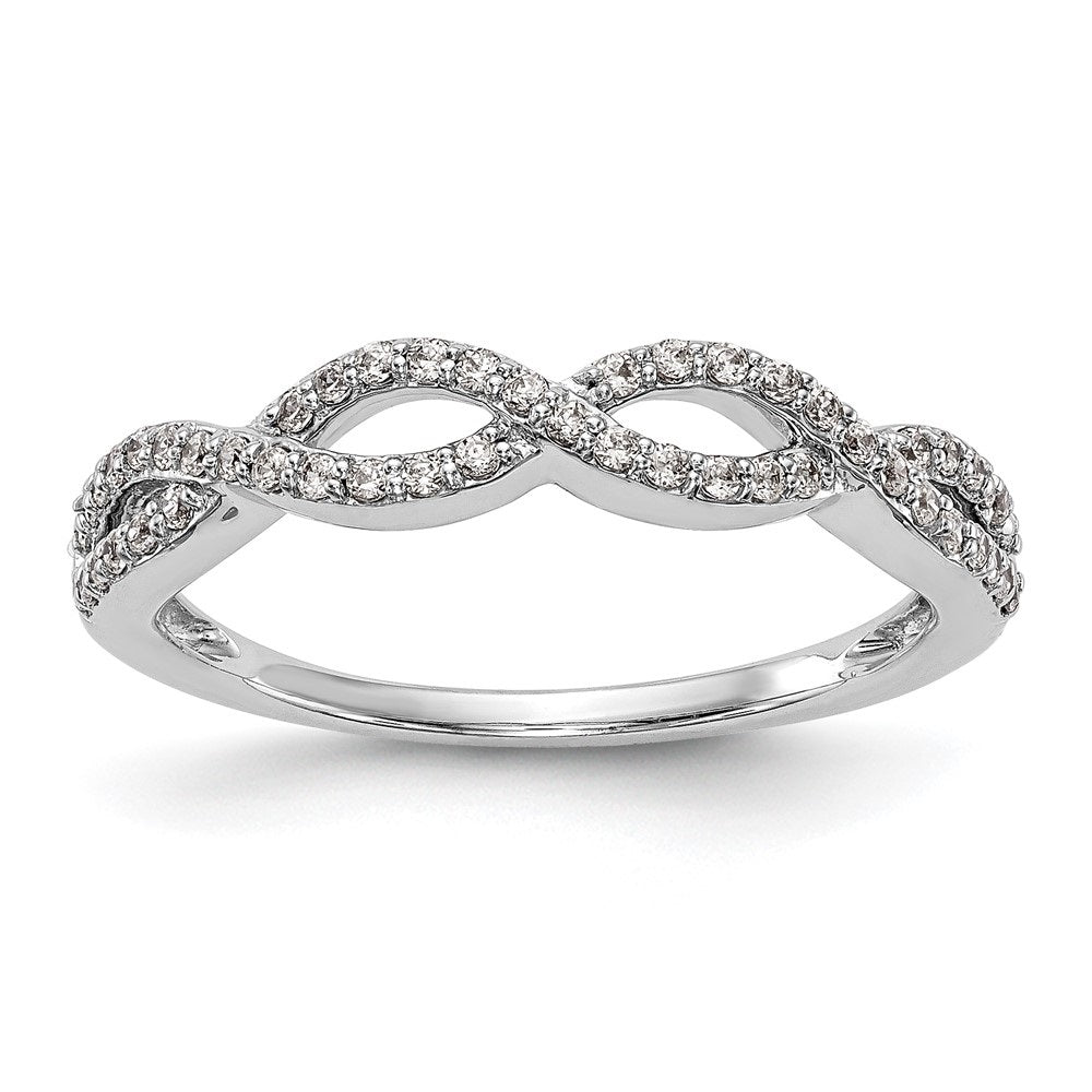 14K White Gold Diamond Band Size 7 Y484