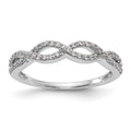 14K White Gold Diamond Band Size 7 Y484