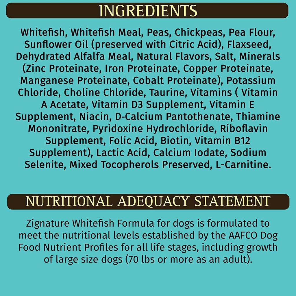 Whitefish Formula Dry Dog Food M1857