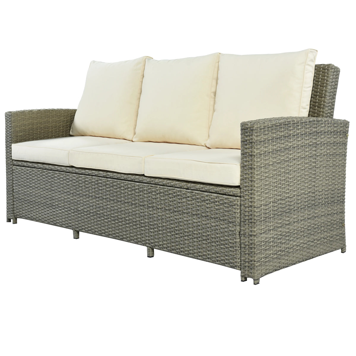 5 Piece Rattan Sectional Seating Group with Cushions and Table R5780