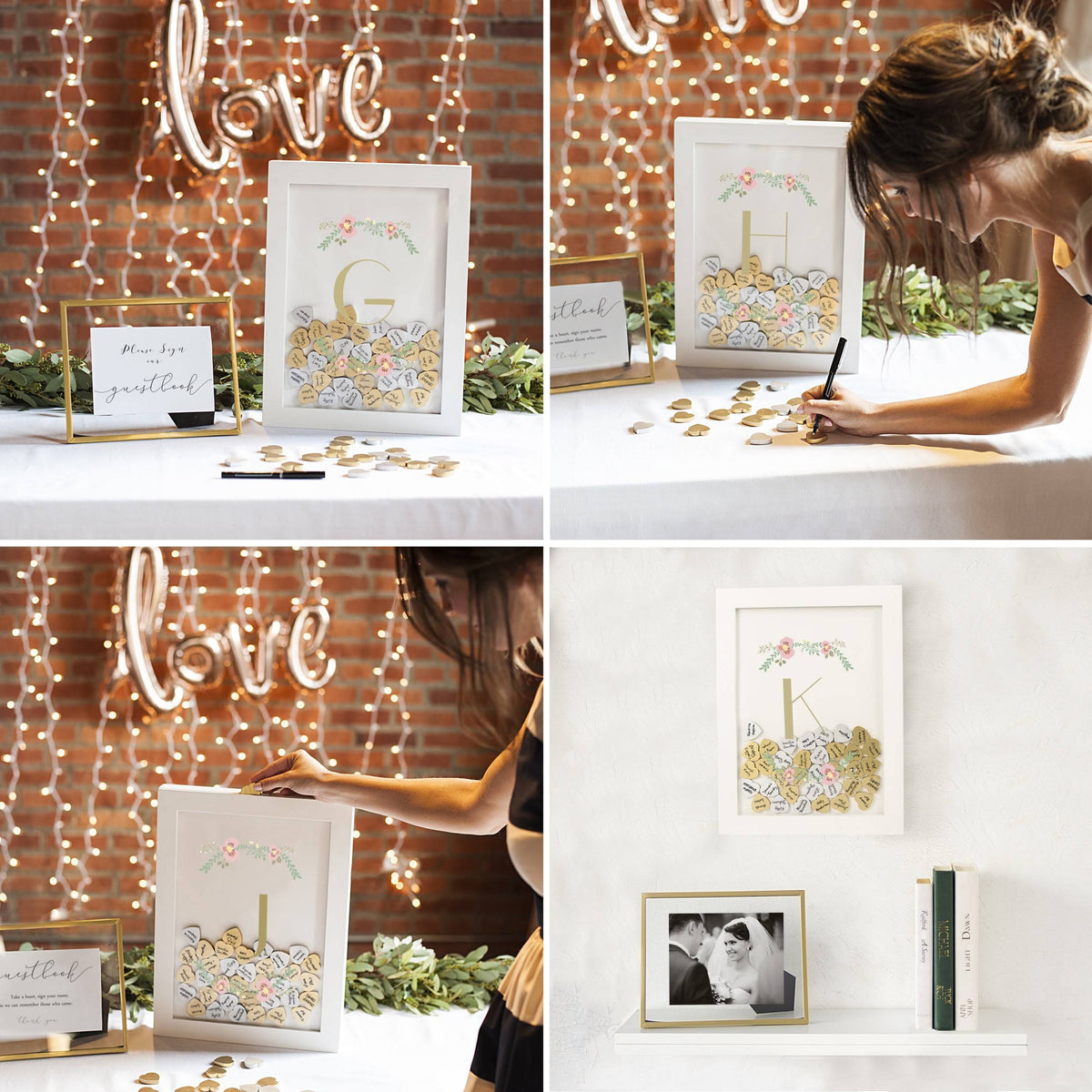 Floral Heart Drop Guestbook P9674