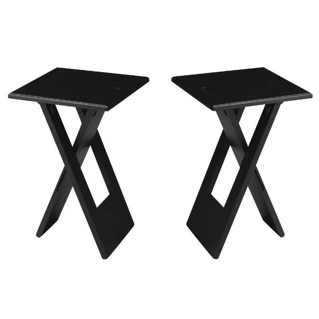 Black Folding End Table Set of 2 T5668