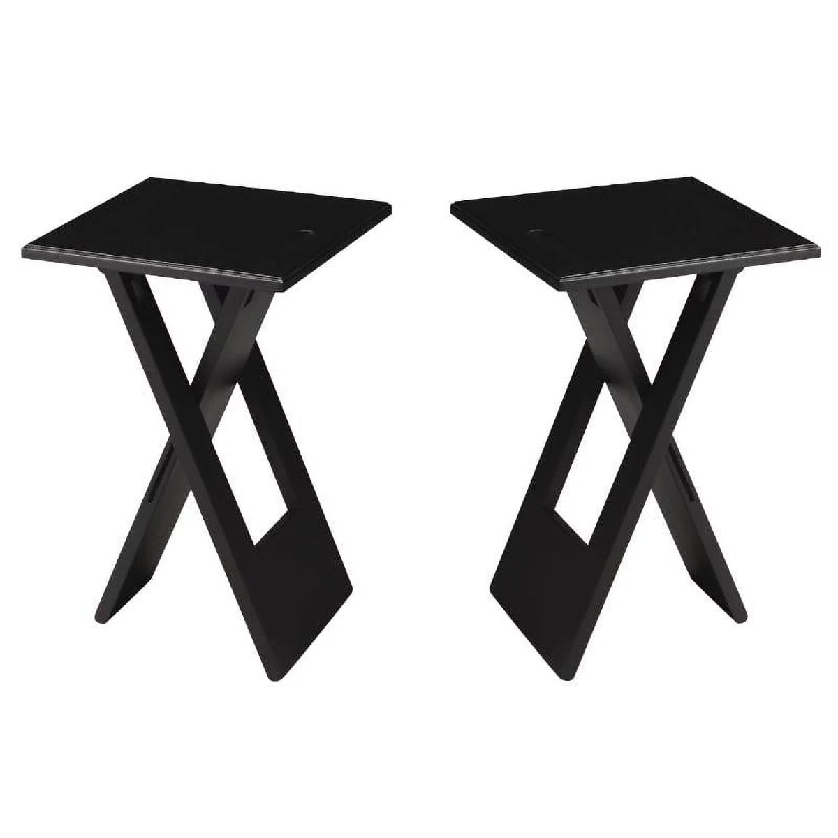 Black Folding End Table Set of 2 T5668