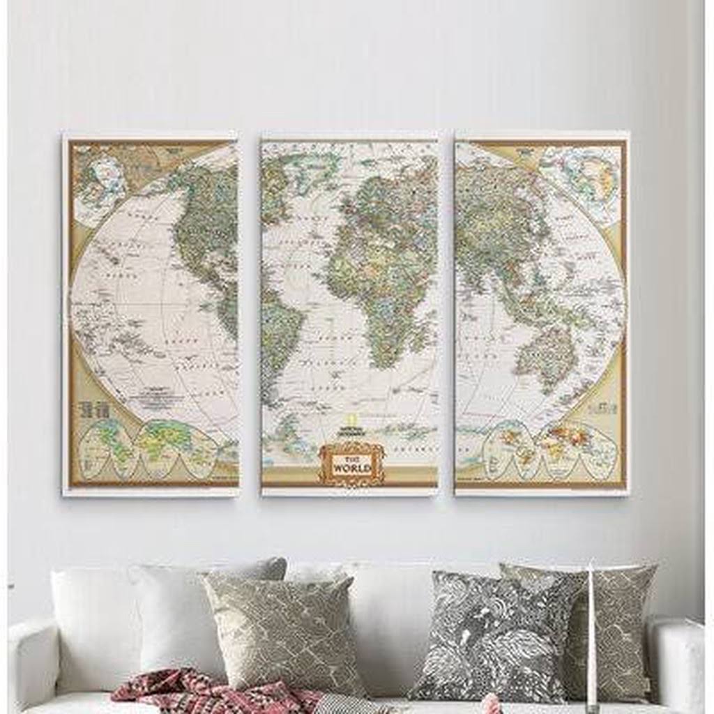 Canvas World Map Graphic Art Multi-Piece Image Q42393