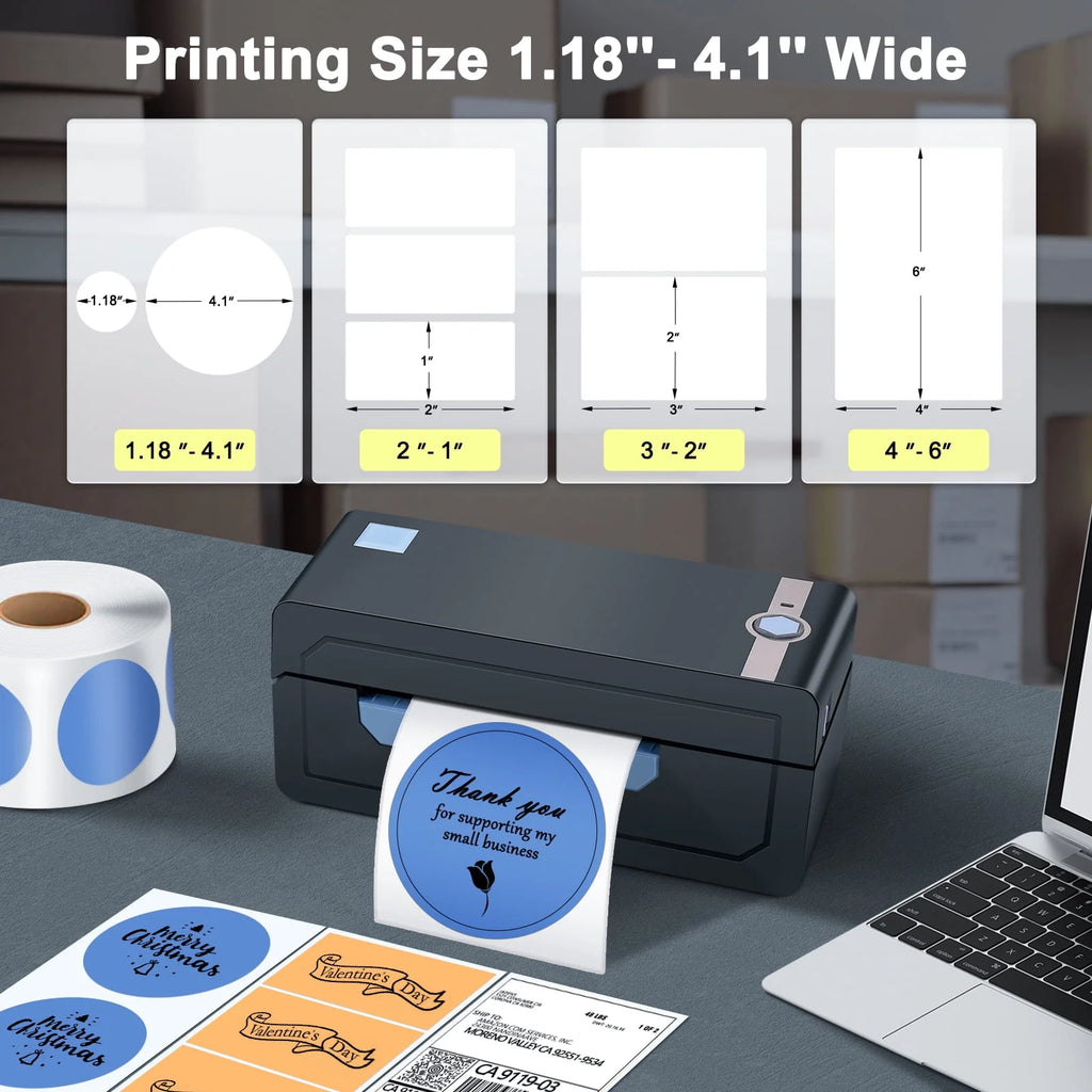 Thermal Label Printer, 4''x6'' Bluetooth H1386