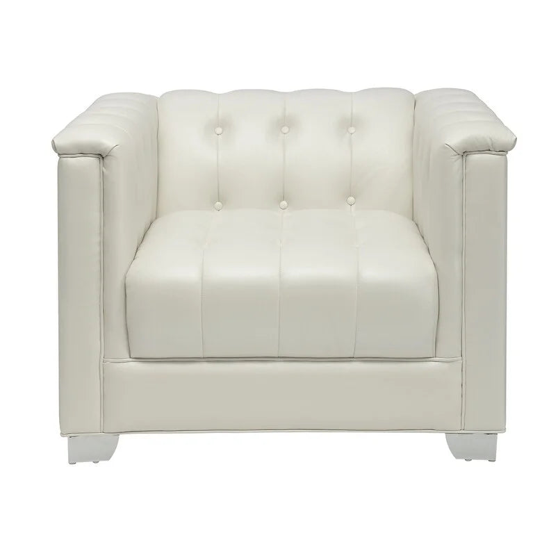 3-piece Upholstered Tufted Sofa Set Pearl White R3116