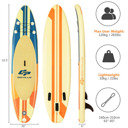 10.5ft Inflatable Stand Up Paddle Board with Paddle U239701
