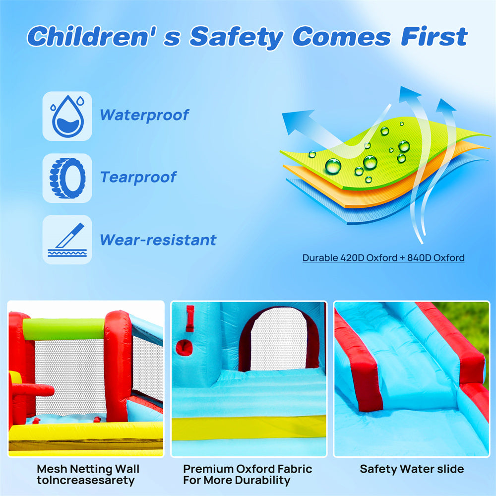 Inflatable Water Slide 7 in 1 Bounce House with Blower V447357