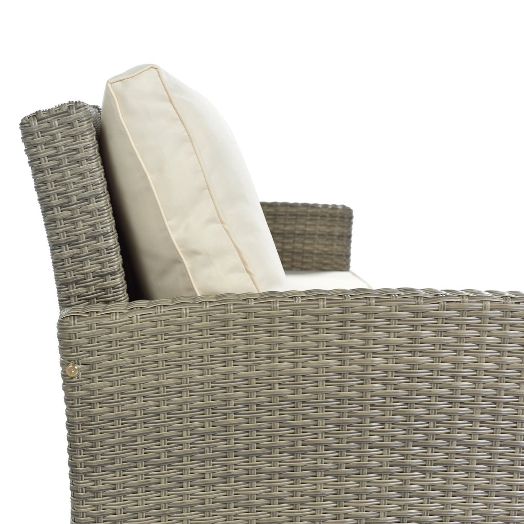 5 Piece Rattan Sectional Seating Group with Cushions and Table R5780